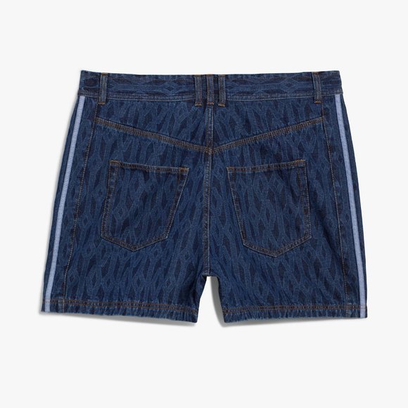 Adidas Women's Ivy Park Dark Blue Ivy Monogram Denim Shorts H61702 - Picture 7 of 7